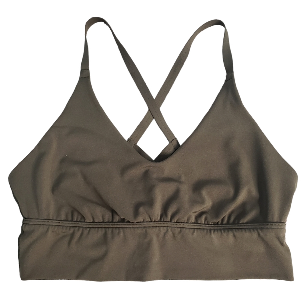 Offline by Aerie Green Real Me Strappy Back Sports Bra Size L